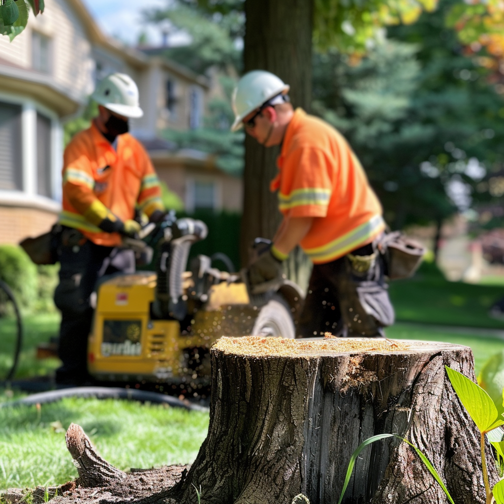 tree crew removing tree in evansville in